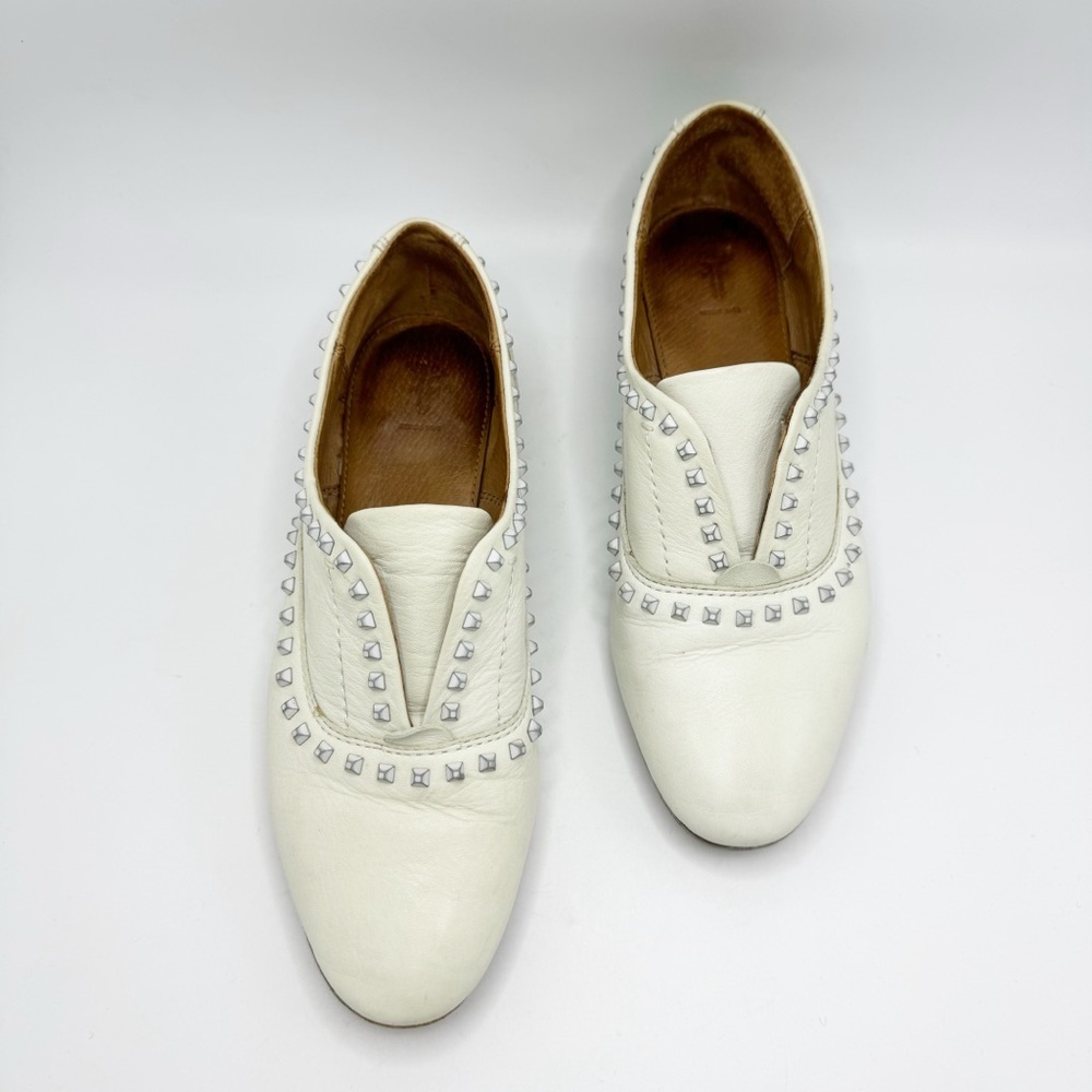 Frye Terri Deco Stud Slip On Loafers Size 6 Driving style Distressed Leather